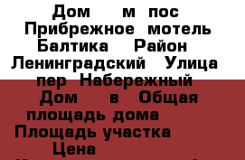Дом 140 м2 пос. Прибрежное (мотель Балтика) › Район ­ Ленинградский › Улица ­ пер. Набережный › Дом ­ 4 в › Общая площадь дома ­ 140 › Площадь участка ­ 700 › Цена ­ 8 500 000 - Калининградская обл., Калининград г. Недвижимость » Дома, коттеджи, дачи продажа   